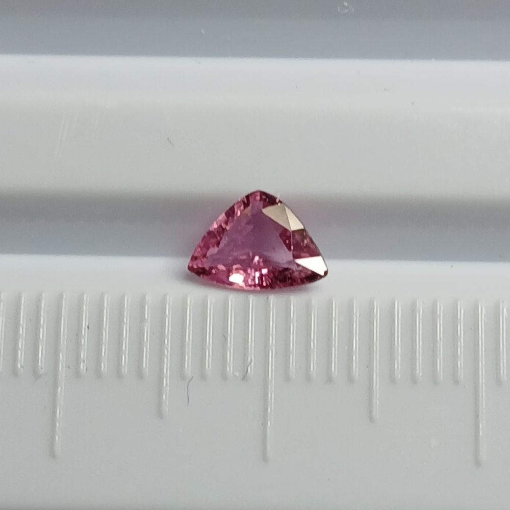 Elegant Pink Tourmaline Gemstone 6.5mm Trillion